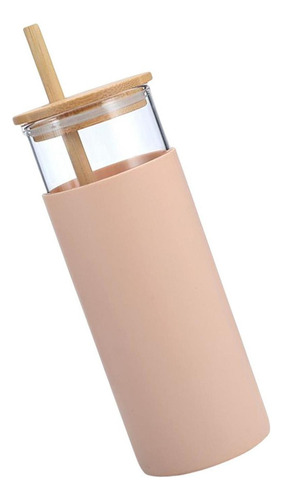 Taza Con Mango De Tapa De Bambú De Paja Alto Borosilicato