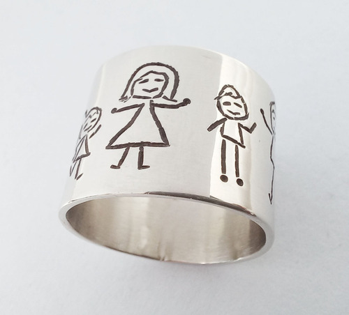 Anillo Familia Mamá Papá Hijas Hijos Mascota Diseño A Pedido