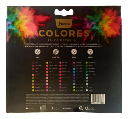 Lápices Norma Premium 50 Colores Pack Profesional