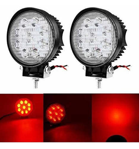 Barra De Luz - 27w Spot Red Round Work Led Light Fog Offroad