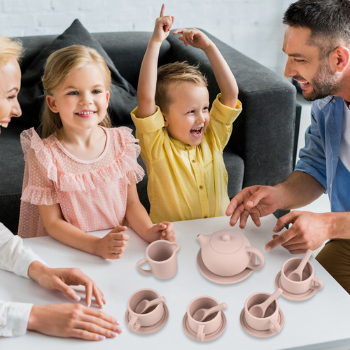 Mini Simulación Tetera Taza Té Silicona Niños Juguetes Set