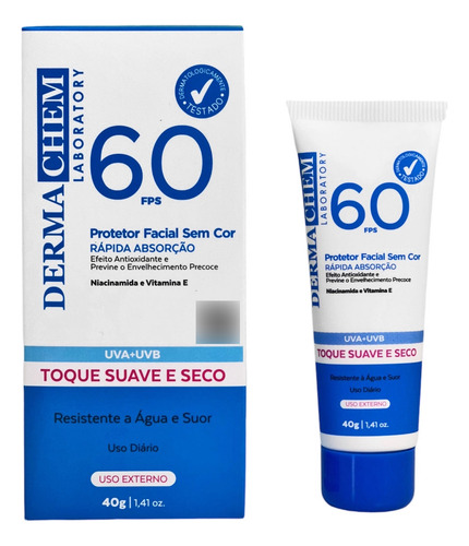 Kit 3 Protetor Solar Facial Fps 60 Uva+uvb Dermachem 40g