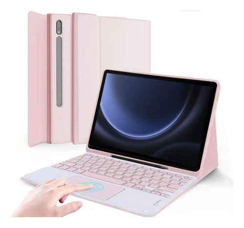 Capinha Teclado Magnética Tab S9 Fe 10.9 Rosa