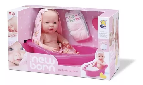 Lançamento!! Boneca Bebe Estilo Reborn Banho De Carinho 8045