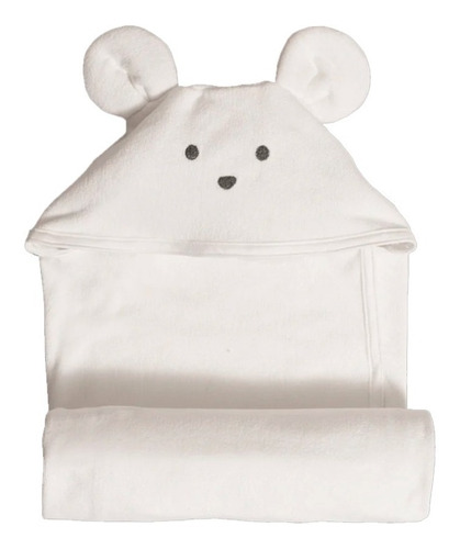 Toallita Con Capucha Bebé Baby Inc Bear Color Blanco