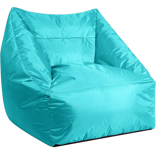 Urban Shop Structured Canvas Bean Bag Chair, Aqua, Large