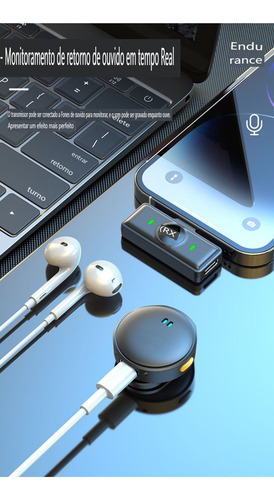 B Microfone De Lapela Sem Fio Para iPhone/android