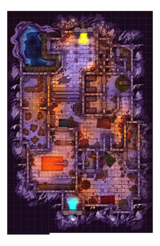 Mapa Rol D&d Battle Mat Shadowcrest Manor Muy Lejano