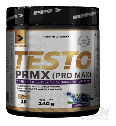 Testo Prmx Body Advance 240grs Arginina Magnesio Zinc