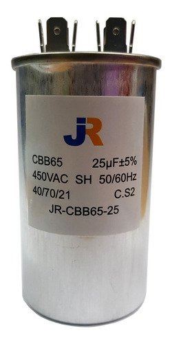 Capacitor Marcha Aluminio 25uf 450v 50/60hz 4 X 2 Polos Jr