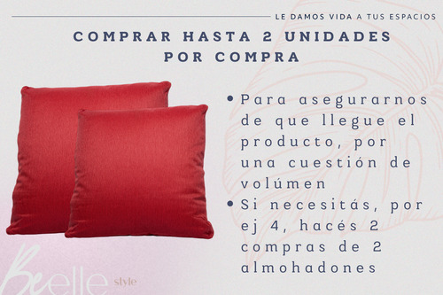 Almohadón Chenille Antidesgarro Sillón Algarrobo 50x50x10 Cm Rojo Chenille Antidesgarro
