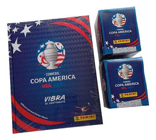 2 Cajas Figuritas Copa América 2024 + Album Tapa Dura Panini