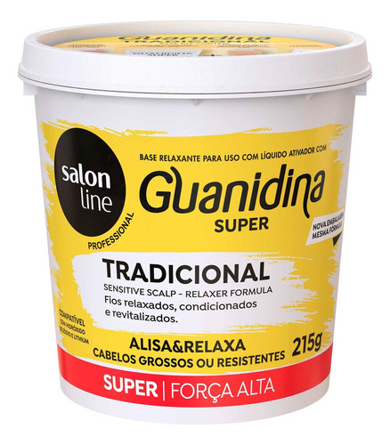 Alisante Capilar Guanidina Salon Line Alisa & Relaxa Profissional Pote 215g