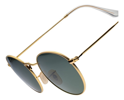 Oculos De Sol Round Metal Com Proteção Uva E Uvb 400