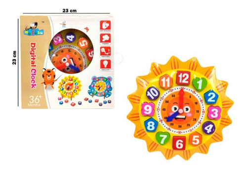 Juego Madera Infantil Reloj Didáctico  23 Cm