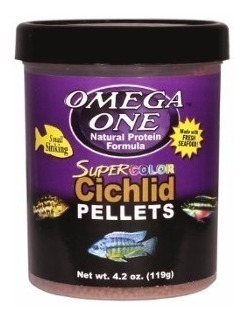 Alimento Peces Omega Super Color Ciclidos 119gr | Pellets 