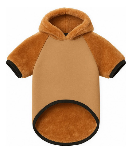 Buzo Para Perro Con Capucha - Abrigo Corderito Para Invierno Camel Talle 7