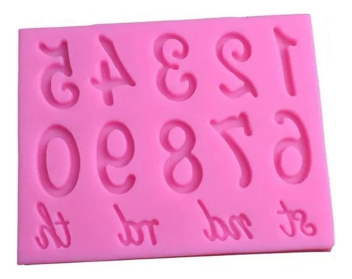 Molde De Silicon Numeros Fondant Caramelo Pasta Flexible