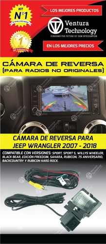 Cámara De Reversa Luz De Placa Radio Jeep Wrangler 2007-18 