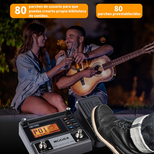 Pedal De Efecto Mooer Ge Mooe100 Multi Efeitos Ge100 Negro