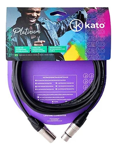 Cabo De Microfone K2 Xlr-f Xlr-m Pr 7mt Kato
