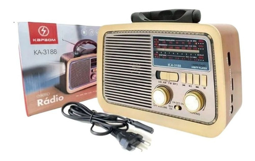 Rádio Retrô Vintage Portátil Premium Retro Radio