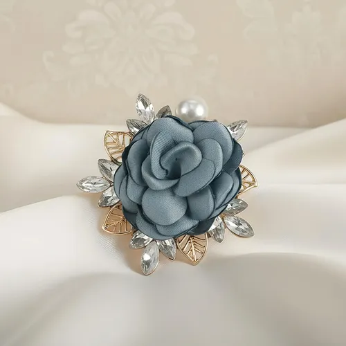 Floral Brooch Pin For Women - Zinc Alloy Flower With Pearl