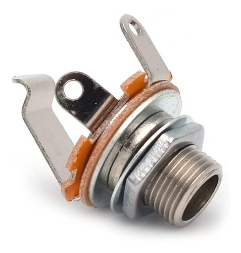 Ficha Jack Mono 1/4' 6.5 Mm Repuesto Para Guitarra Metalico