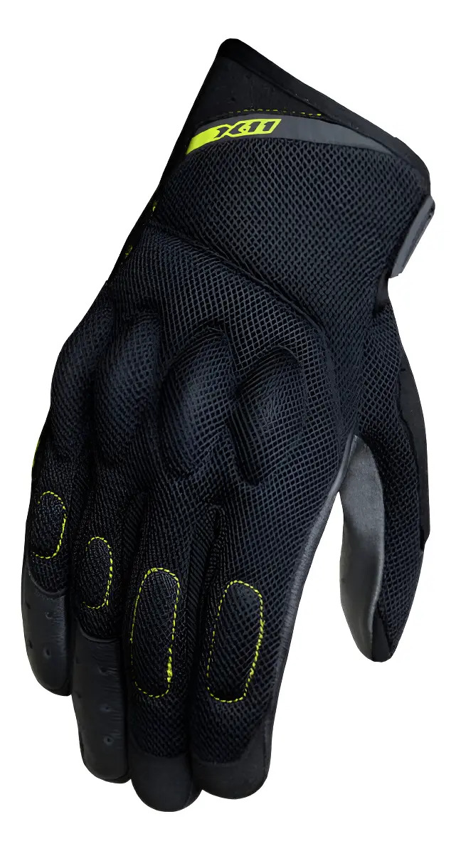 Luva Motoqueiro X11 Nitro Air Ventilada com Touchscreen Preta Verde G