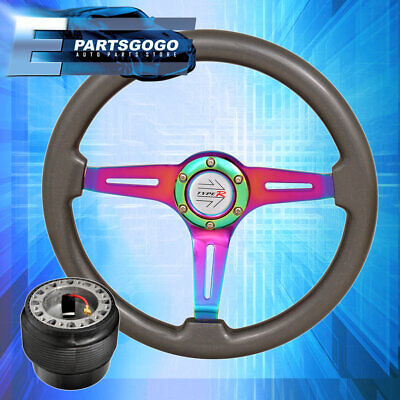 6 Bolt Steering Wheel Gunmetal Wood Hub Adapter Type R H Aac