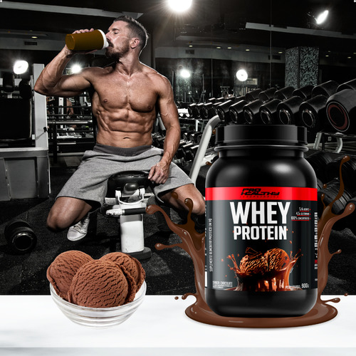 Whey Protein Concentrado Pote 900g Sabor Chocolate Pro Healthy