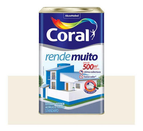 Imagem 4 de 4 de Tinta Coral Rende Muito 18 Litros Cor Branco