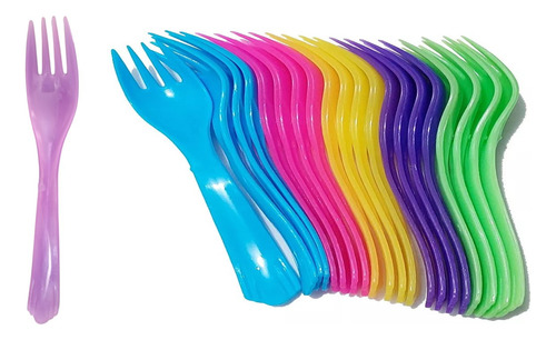 Tenedores Plastico Reutilizable Fiesta Tenedor Colores 60 Pz