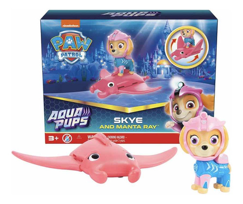 Figura Paw Patrol Skye Y Mantaraya Aqua Pups Nickelodeon 3+