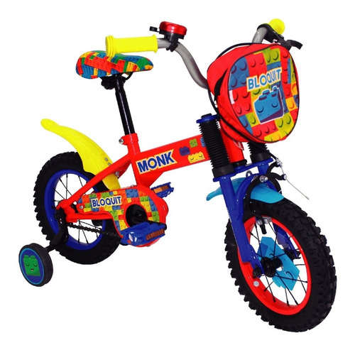 Imagen 2 de 8 de Bicicleta Para Niños Bloquit Rodada 12 1 Velocidad Monk
