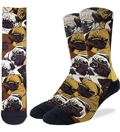 Buena Suerte Calcetin Hombre Social Pugs Calcetines Cafe Ad