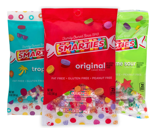 Smarties Paquete Triple. Sabores Surtidos, Sabores Tropicale