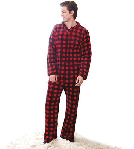 Pijama Para Hombre Escocia Leñador Suave Calientita Comoda