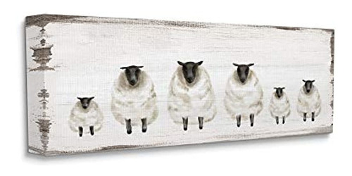 Stupell Industries Fluffy Farm Sheep Herd Rustic Country Ani