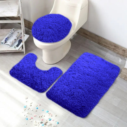 Conjunto Banheiro 3 Peças Azul Jogo Banheiro Luxuoso
