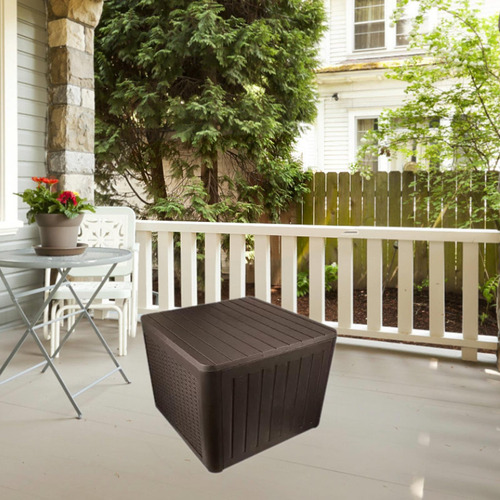 Caja De Almacenamiento Para Terraza O Marrón 55x56cmx43,5cm