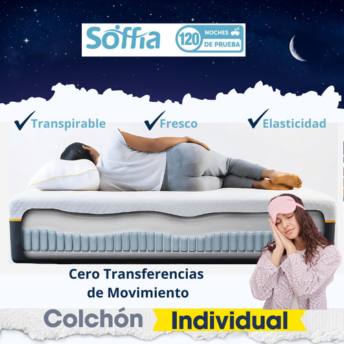 Colchon Individual Soffia Memory Foam Hibrido Ortopedico