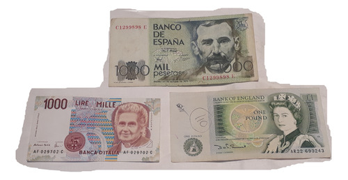  Billetes Antiguos De España Italia E Inglaterra Son 3 