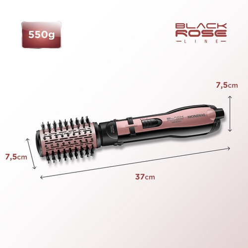 Escova Rotativa Mondial 1200w Er-10 Black Rose