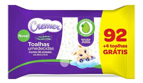 Imagem 2 de 4 de Kit Toalha Umedecida Cremer Aloe Vera - 1.152 Unidades