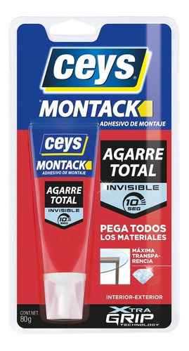 Adhesivo De Montaje Montack Ceys Invisible 80grs 