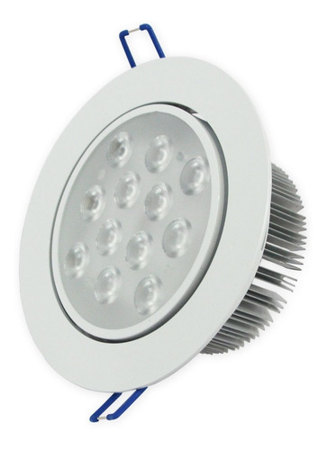 Lampara De Led Empotrable Dirigible 12w Aro Blanco 24 Pz Jwj Aro Blanco Luz Blanca