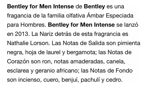 Bentley For Men Intense Edp 100ml Para Hombre