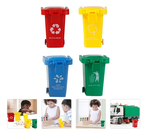 Ganazono 4 Botes De Basura De Juguete, Mini Botes De Basura