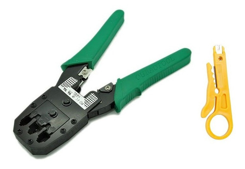 Kit De Redes Pinza Crimpeadora Pelacable Tester Utp Bateria